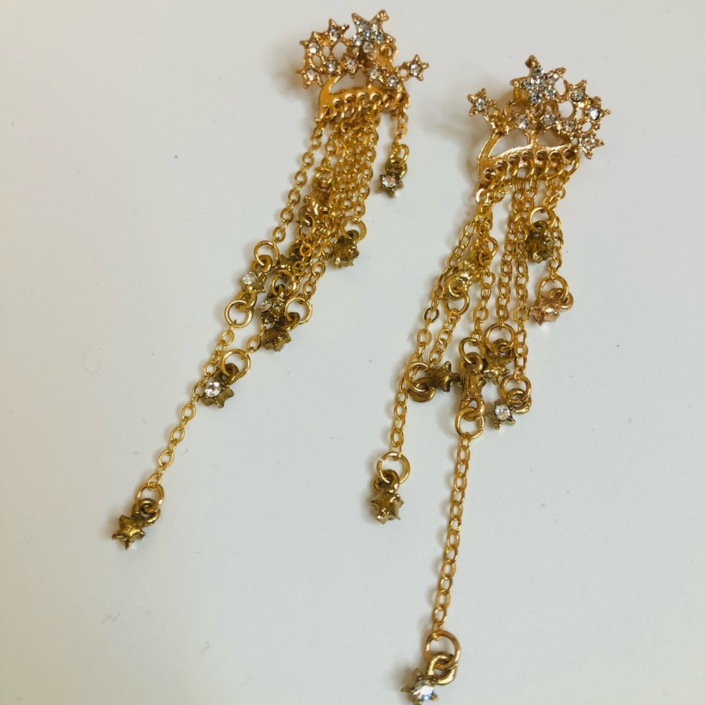 Long star earrings